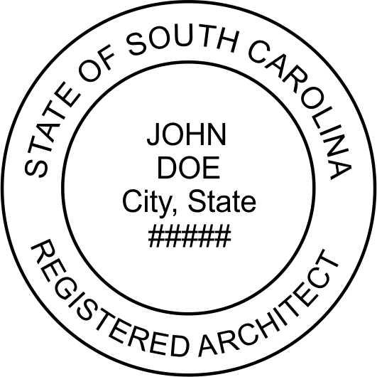 South Carolina Architect Stamp and Seal - Prostamps