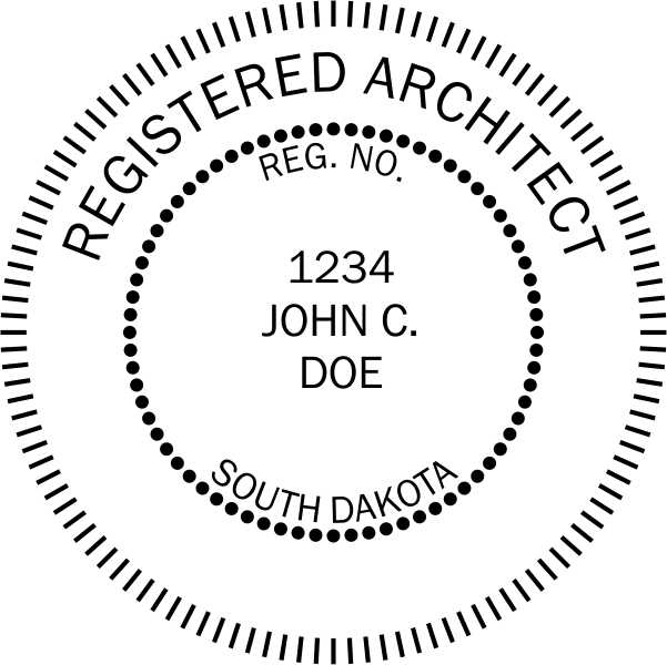 South Dakota Architect Stamp and Seal - Prostamps