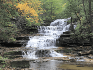 waterfall from kent state park in CT