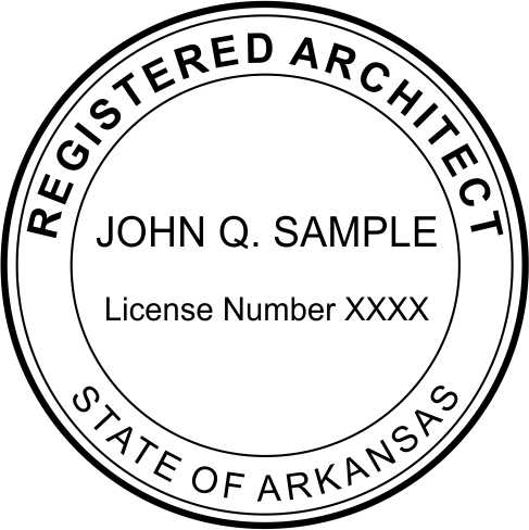 Arkansas Architect Stamp and Seal - Prostamps