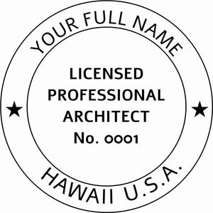 Hawaii Architect Stamp and Seal - Prostamps