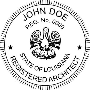 Louisiana Architect Stamp and Seal - Prostamps