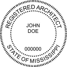Mississippi Architect Stamp and Seal - Prostamps