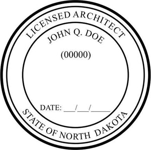 North Dakota Architect Stamp and Seal - Prostamps