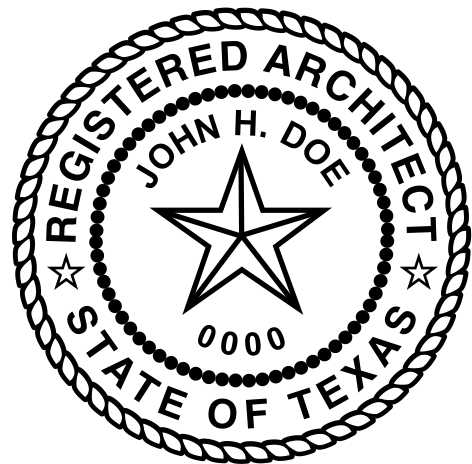 Texas Architect Stamp and Seal - Prostamps