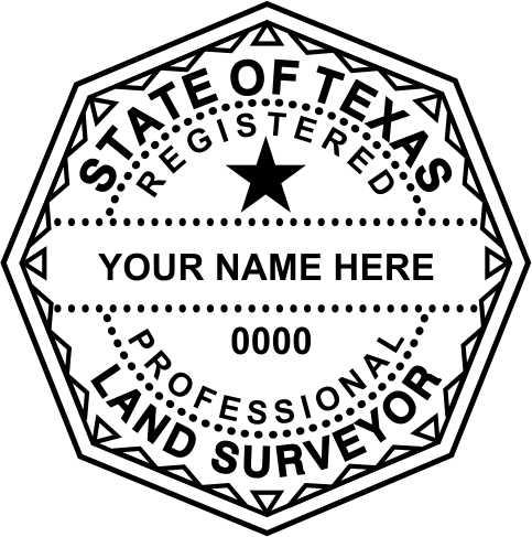 Texas Land Surveyor Stamp and Seal - Prostamps