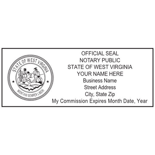 West Virginia Notary Public Stamp, Business Name