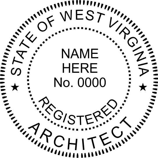 West Virginia Architect Stamp and Seal - Prostamps